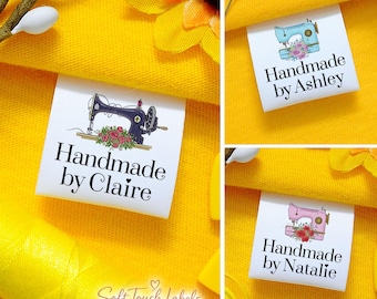 Benutzerdefinierte Nähetiketten für handgefertigte Gegenstände: Farbige Klappanhänger