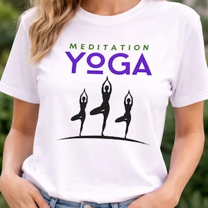 Meditation Yoga SVG PNG | Tree Pose Silhouette, Mindfulness Shirt Design (Cricut Cut File)