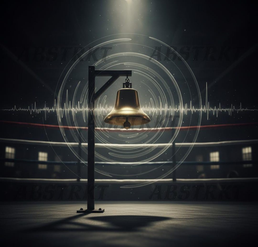 Boxing Bell Animation Boxing Bell Vibration Abstract Art Print | Cinematic Fight Night Mood ...