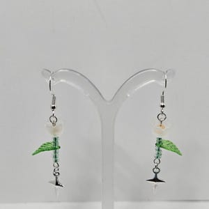 Whimsical Frosted Tulip North Star Drop Earrings