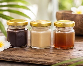Hawaiian Honey Tasting  | Cacao, Macadamia Nut & Hawaiian Coffee Honey | 3 Mini Honey Jars | Hawaiʻi Food Gift | Gourmet Honey Sampler