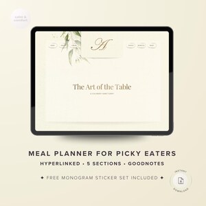 Digital Meal Planner for Picky Eaters | Sensitive Palate, Kids Menu, Grocery List (GoodNotes PDF)