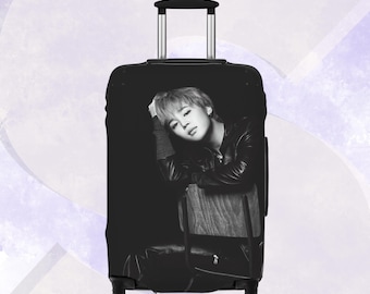 BTS Jimin Arirang World Tour Luggage Cover, Solo Member Suitcase Protector, Black K-Pop Travel Gear, Army Gift