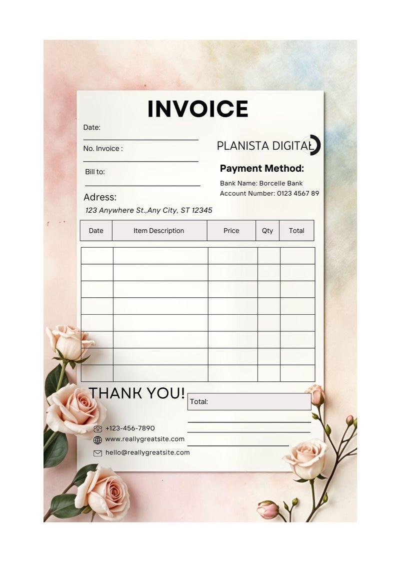 Editable Invoice Template Bundle for Canva, Google Docs, Word (digital ...
