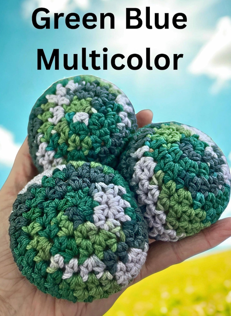 Handmade Crochet Hacky Sack – Cotton Fidget Toy, Juggling Ball – Colorful Yarn Ball (2-2.5 inches) image 8