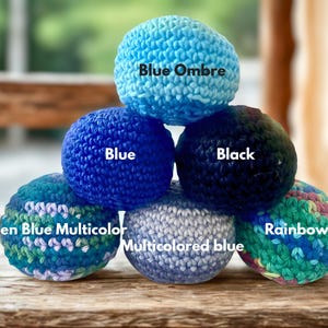Handmade Crochet Hacky Sack – Cotton Fidget Toy, Juggling Ball – Colorful Yarn Ball (2-2.5 inches)
