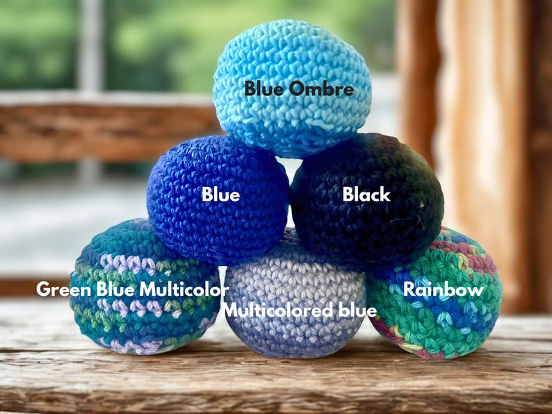 Handmade Crochet Hacky Sack – Cotton Fidget Toy, Juggling Ball – Colorful Yarn Ball (2-2.5 inches) image 1