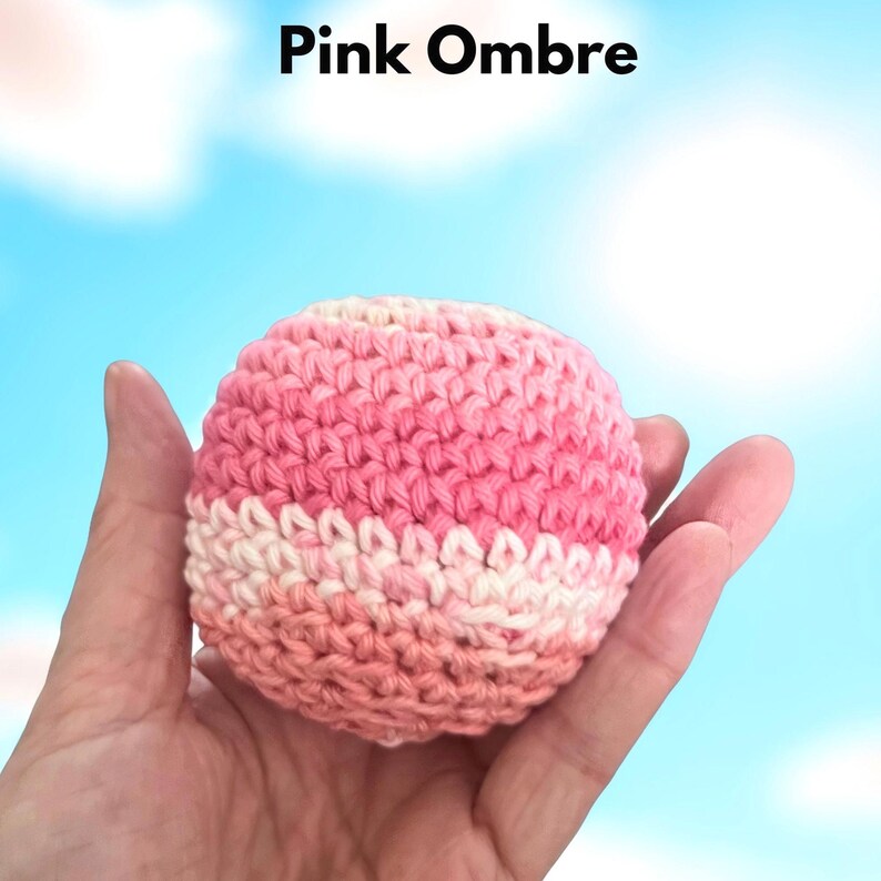 Handmade Crochet Hacky Sack – Cotton Fidget Toy, Juggling Ball – Colorful Yarn Ball (2-2.5 inches) image 7