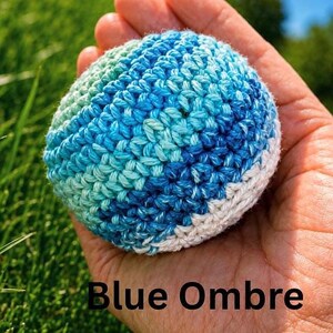 Handmade Crochet Hacky Sack – Cotton Fidget Toy, Juggling Ball – Colorful Yarn Ball (2-2.5 inches) image 5