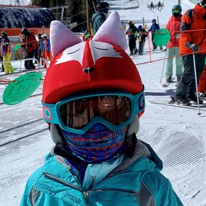 Fox ski helmet cover, fox snowboard helmet cover, gift for wintersport lover, gift for daughter, multisport accessory, couvre casque ski