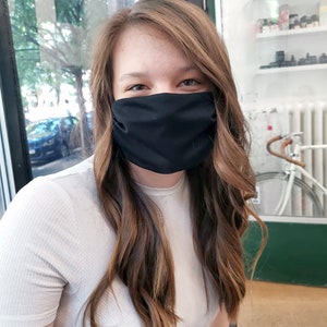 Black OR  White Face Mask, Eco-Friendly White Face Mask for Bride, Adjustable Elastic Ties, Washable & Reusable, 100% Cotton Fabric Mask