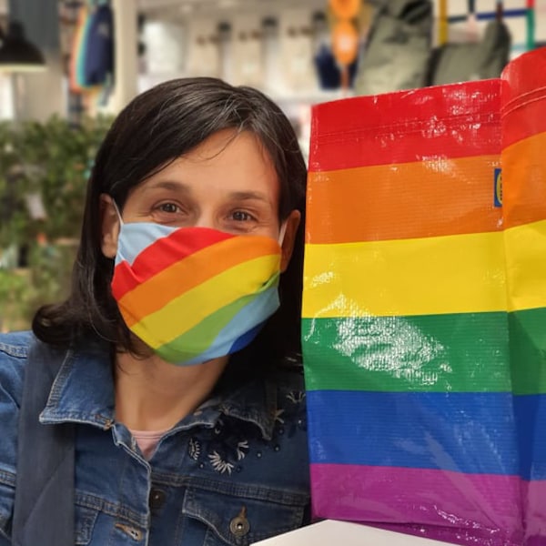 PRIDE Gesichtsmaske, Regenbogen Gesichtsmaske waschbar, Atmungsaktive Gesichtsmaske, Lesbische Gesichtsmaske