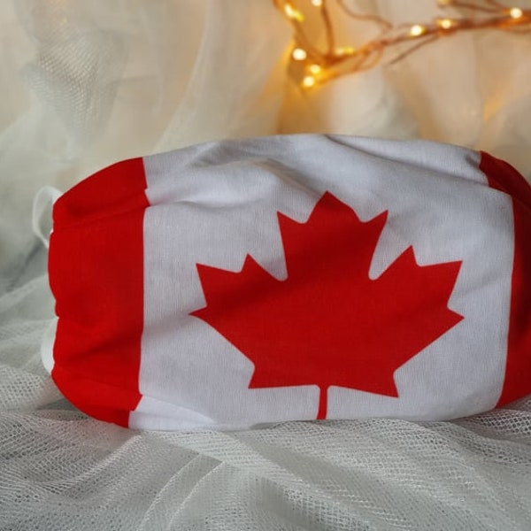 Gesichtsmaske mit Kanada Flagge, Kanadische Gesichtsmaske, waschbar & wiederverwendbar, verstellbar, mit Nasenbügel und Filterfach