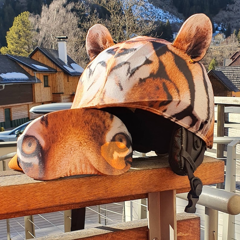 Tiger Helmet Cover and Face Mask Ski Helmet Cover Bikers Etsy