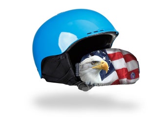 USA flag ski helmet cover, snowboard gift, couvre casque ski Evercover,  universal size