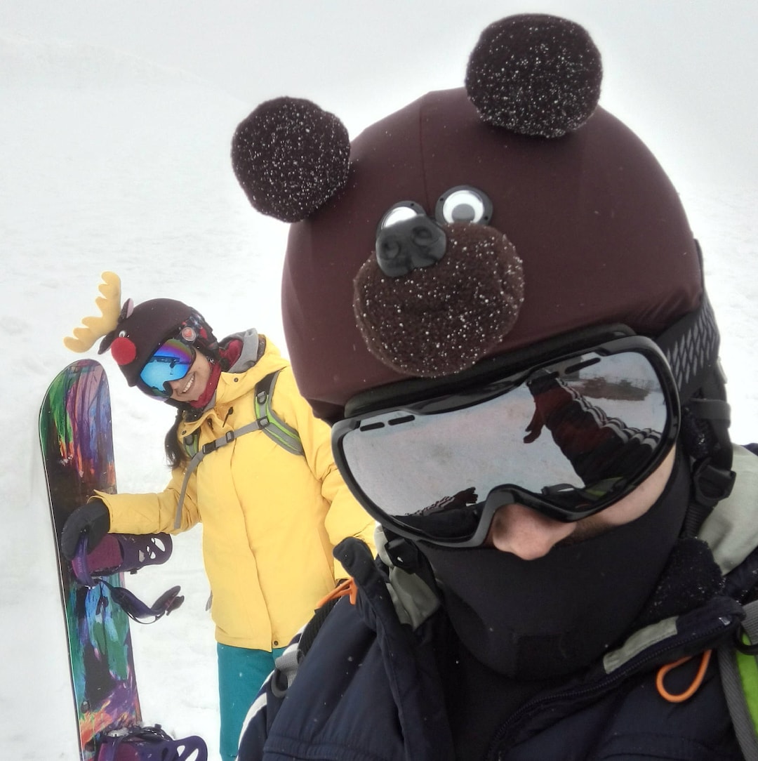 Housse de casque de ski ours en peluche, cadeau de snowboard