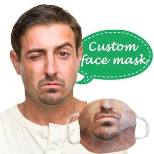 CUSTOM Selfie Face Mask, mask that looks like your face