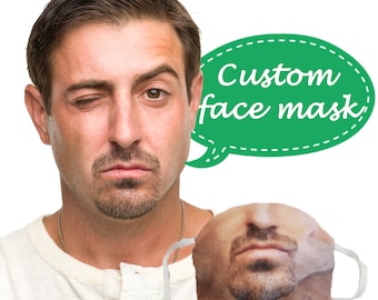CUSTOM Selfie Face Mask, mask that looks like your face