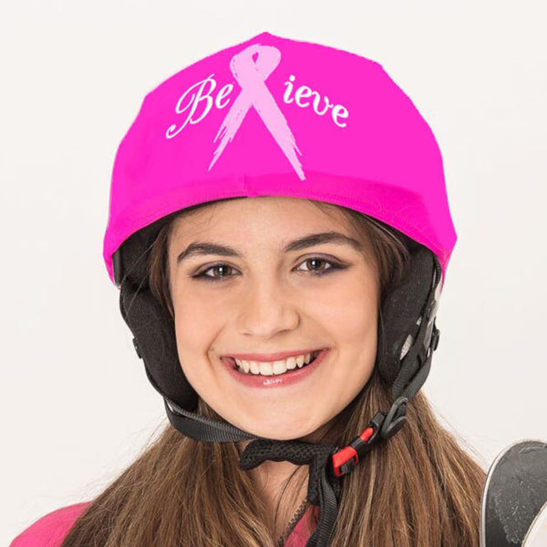 Pink October Believe Ski and Snowboard Helmet Cover, Bike Cycling