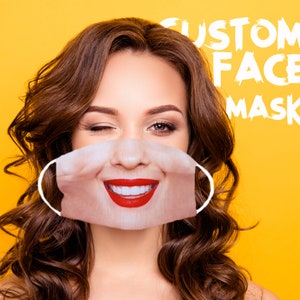 Custom face mask with your face, Face Mask with Photo, custom mask for woman, mask for her, gift for woman