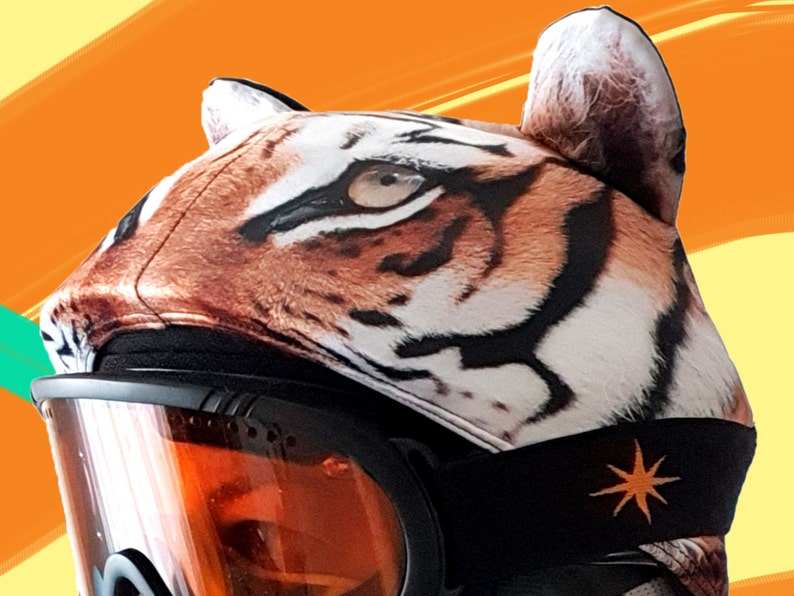 Tiger Helmet Cover and Face Mask Ski Helmet Cover Bikers Etsy