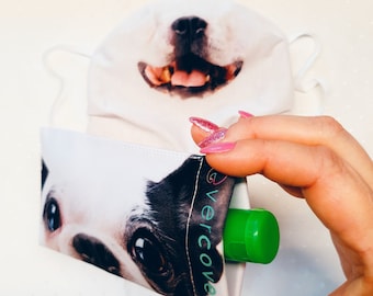 Face Mask Case, DOGGY Mask Pouch with Clip, Portable Mask Storage, Fit in your Pocket, Mask Case, Gift for Family