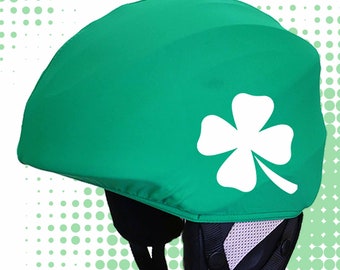 St. Patrick day ski helmet cover, gift for bikers, cycling helmet cover, St. Patty’s Day couvre casque, irish gift,