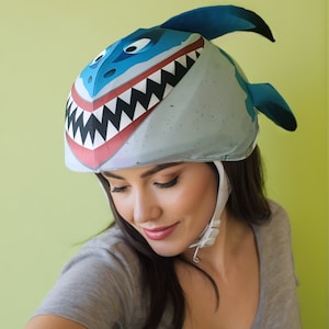 SHARK helmet cover, universal size, ski, snowboard, cycling bike, rafting helmet cover, gift for sharp fan