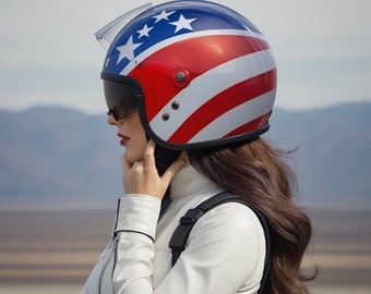 USA motorcycle helmet cover, gift for motorcycle, US flag helmet cover for JET and open face helmets