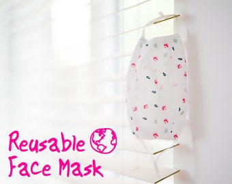 Office Face Mask with Filter Pocket and Nose Wire, Business Mask with Adjustable Ear Loop, Washable, Reusable