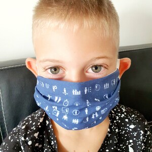 Children Face Mask with Filter Pocket and Nose Wire, Adjustable Ear Loop, Back to School, Washable Mask For Kid