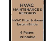 HVAC Filter Replacement Log Printable | AirFilter Change Tracker + Maintenance Records | Home Maintenance PDF