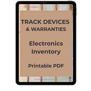 Electronics Inventory Printable | Home Electronics Tracker Sheet | Instant Download