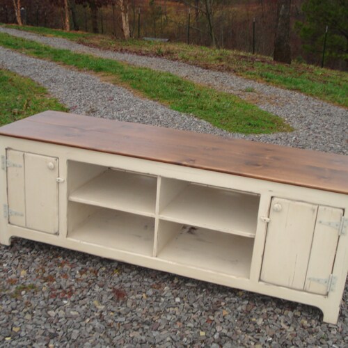 Rustic TV Stand White Media Console Etsy