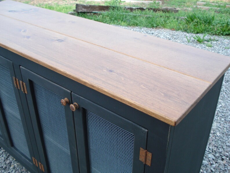 Black Media Sideboard Rustic TV Stand Etsy Etsy