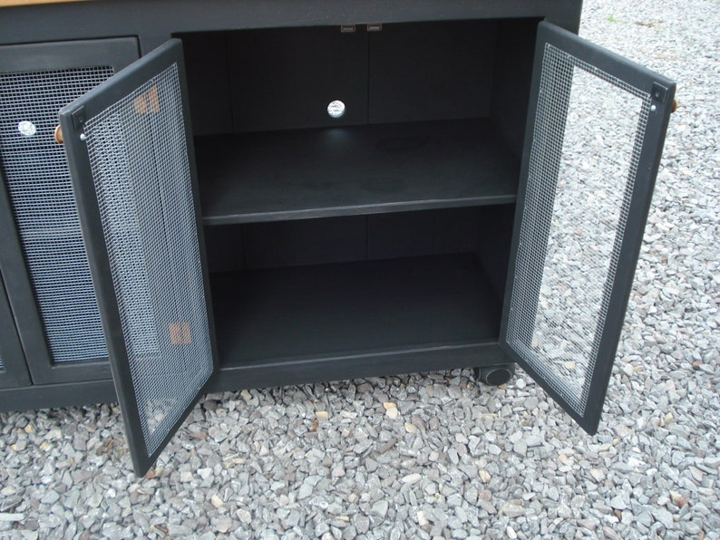 Black Media Sideboard Rustic TV Stand Etsy Etsy