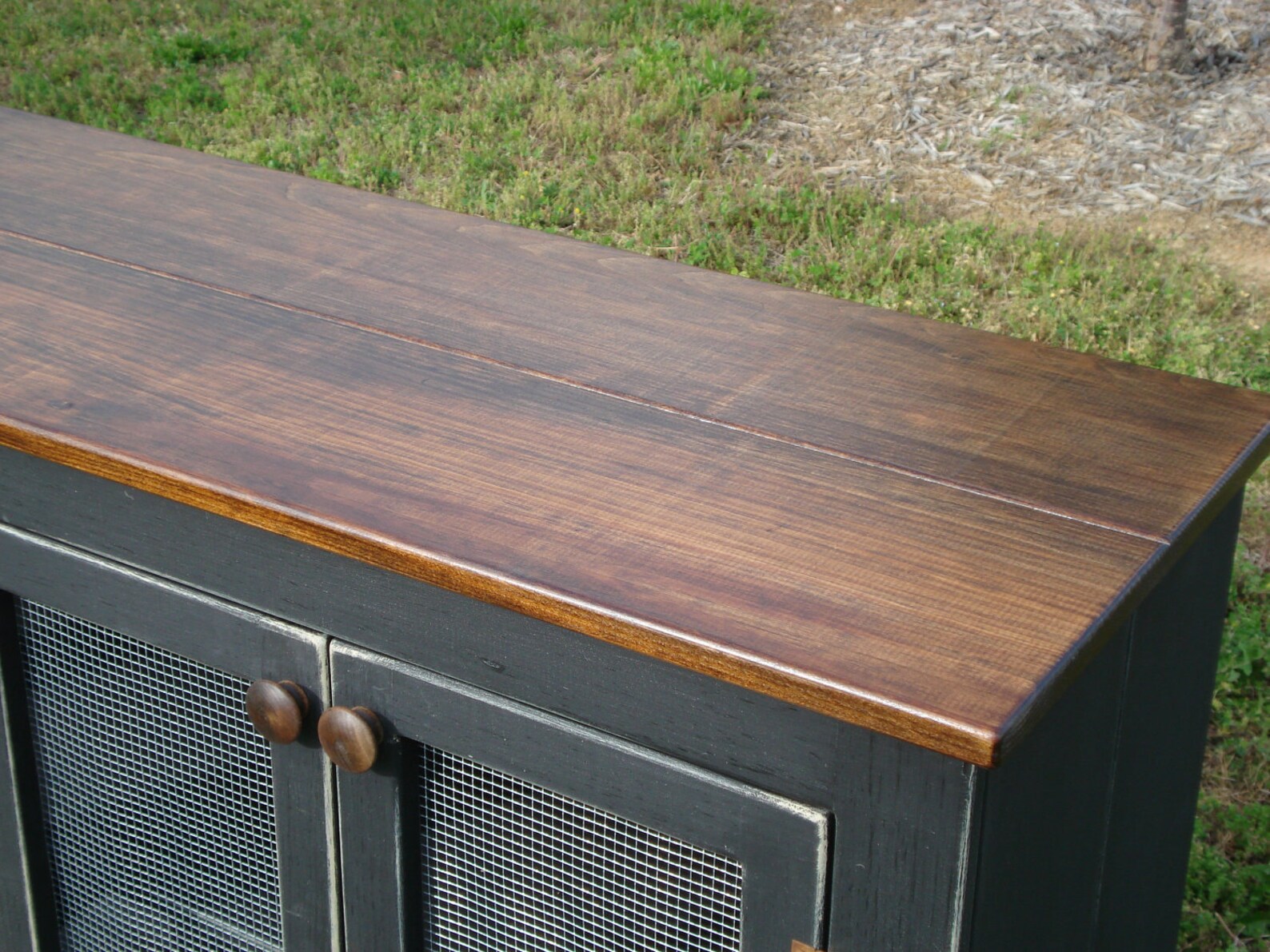 Black Rustic Media Console Distressed TV Stand Etsy Etsy