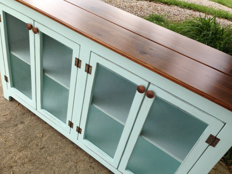 Painted Media Console Something Blue Aged TV Stand Painted Etsy