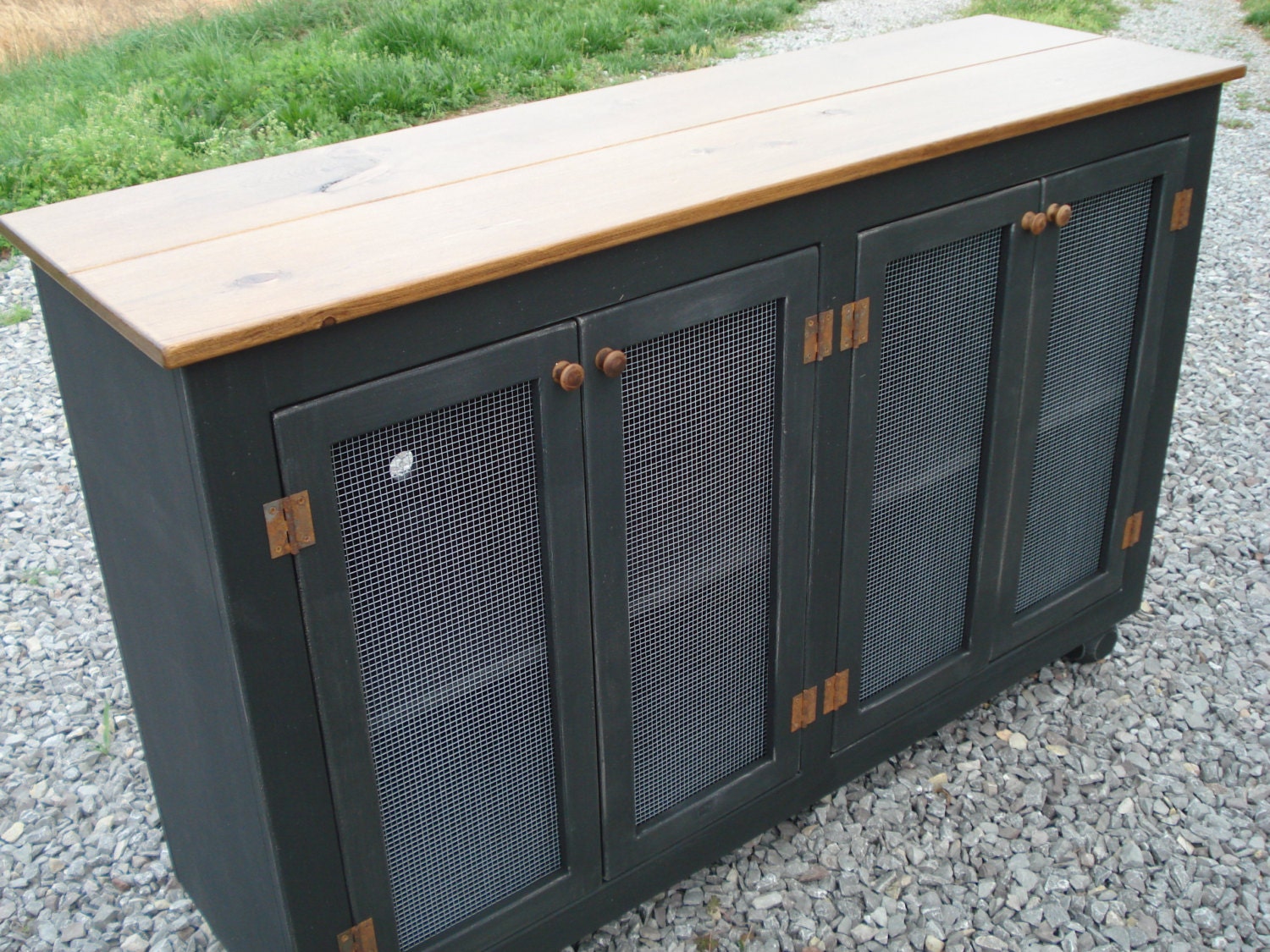 Black Media Sideboard Rustic TV Stand Etsy Etsy