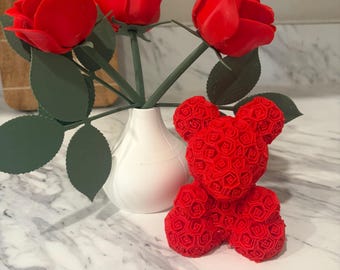 san valentine flower theme with small teddybear