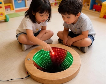 LED Infinity Mirror Sensory Room Toy Kids Gift Nursery Home Decor School Clinics Bubble Tube Alternative Calming Wall Art Therapy Center