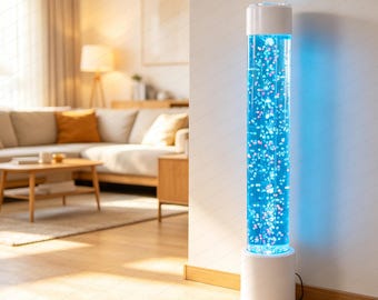 Sensory Bubble Tube Lamp 1.1M LED Color Changing Aquarium Light for Autism Calm Room Decor Kids Therapy Bubble Column with Remote