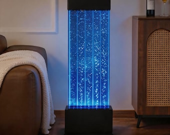 Floor Standing Bubble Wall Sensory Room Toy Kids Gift Nursery Home Decor School Clinics Therapy LED Water Panel Tube Alternative Display