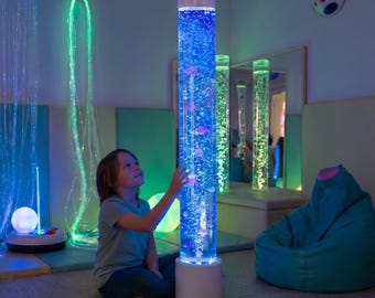 70.9 Inch Bubble Tube Sensory Room Toy Kids Gift Nursery Home Decor School Clinics Therapy Lamp Calming Water Faux Fish Aquarium Display