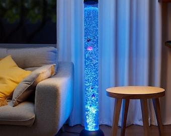 3.3FT Sensory Bubble Tube Aquarium LED Light Kids Toy Gift Nursery Home Decor Calming Room Lamp School Clinics Therapy Centers Fake Fish