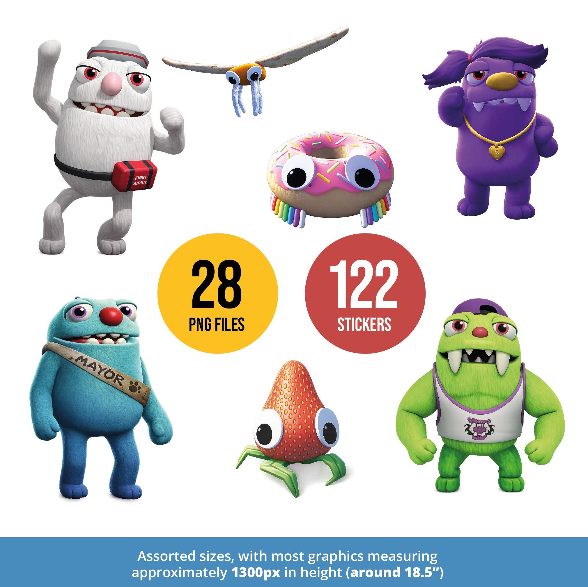 28 Bugsnax PNG Clipart + 130 Sticker Style PNG Files, High