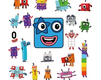 89個のHDブロックキャラクターPNGバンドル、ブロックPNGファイル、昇華用PNGファイル、ナンバーブロック、子供の誕生日パーティー装飾、漫画PNG