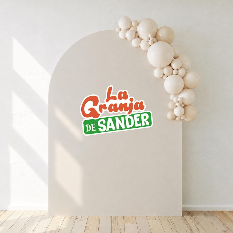 Zenon Farm Logo, Custom Birthday Theme Design, Granja de Zenon, Backdrop Banner Graphic, Arch Banner Sign, Party Decor, Large format Design image 1