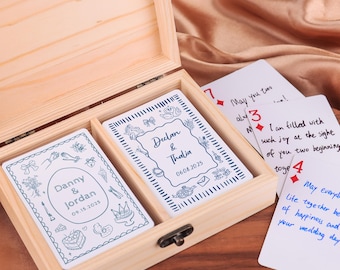 Libro de firmas personalizado para bodas con naipes | 2 barajas de naipes en blanco | Recuerdos de boda