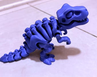 Articulated Dinosaur Skeleton – 3D Printed Flexible Dino | Poseable Desk Toy | Cute Dino Figure | Gift for Dinosaur Lovers